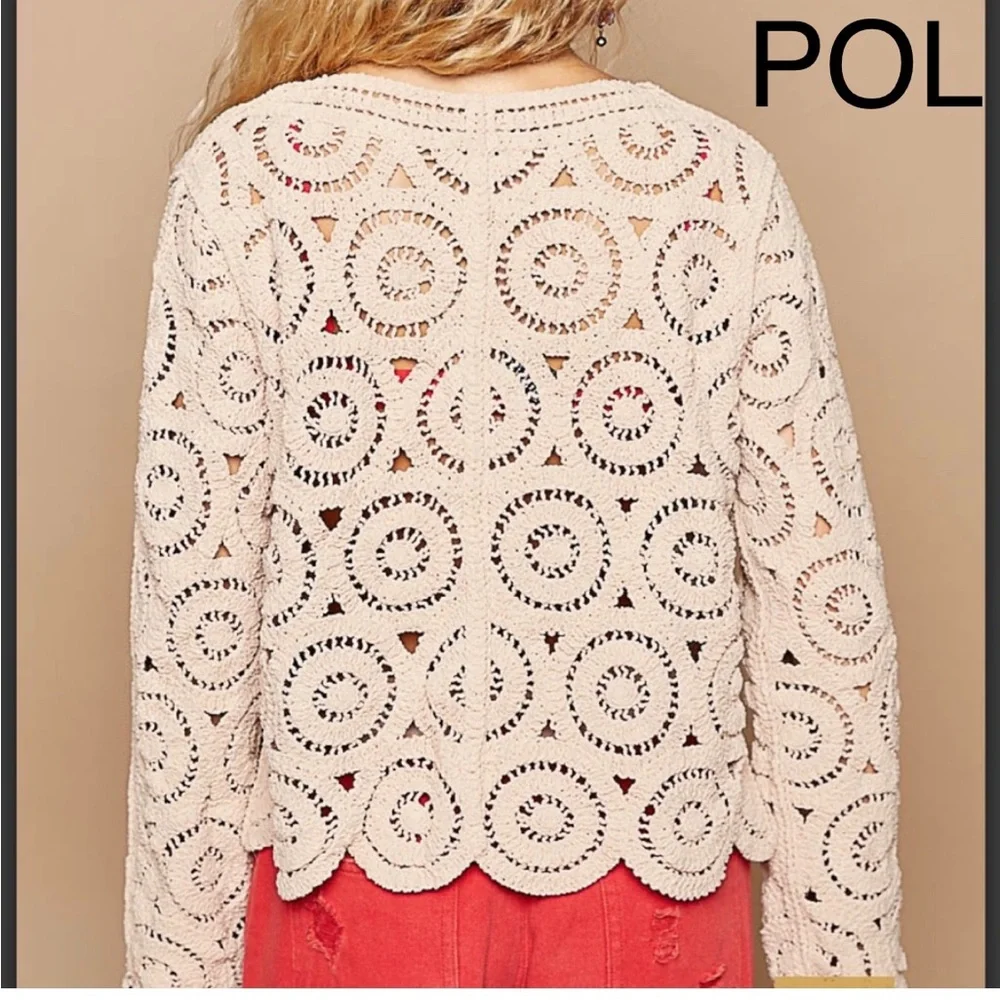 BP20🌟POL perfection in v-beck long sleeve cardi-stonewashed w/open embro… - Picture 10 of 11